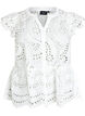 Blouse sans manches en broderie anglaise avec volants, Blanc, Packshot image number 0