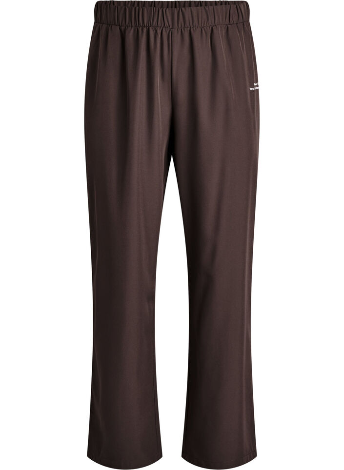 Pantalon de sport taille haute et coupe droite, Marron, Packshot image number 0