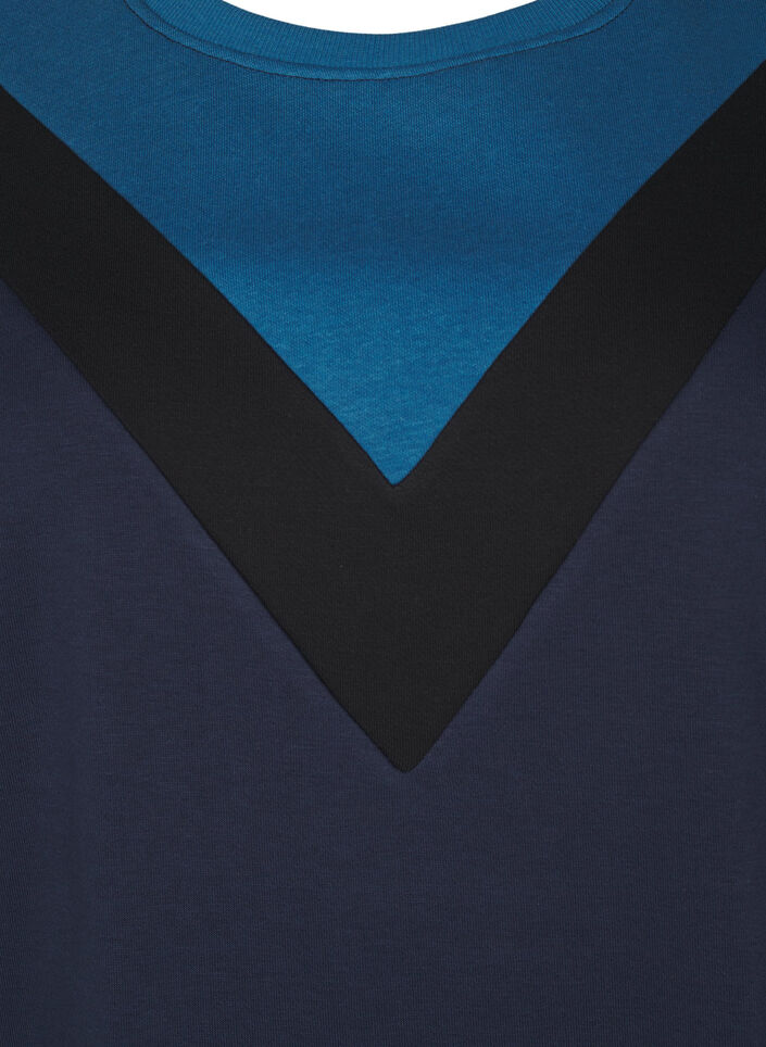 Sweat long avec color block, Navy B. Color Block, Packshot image number 2