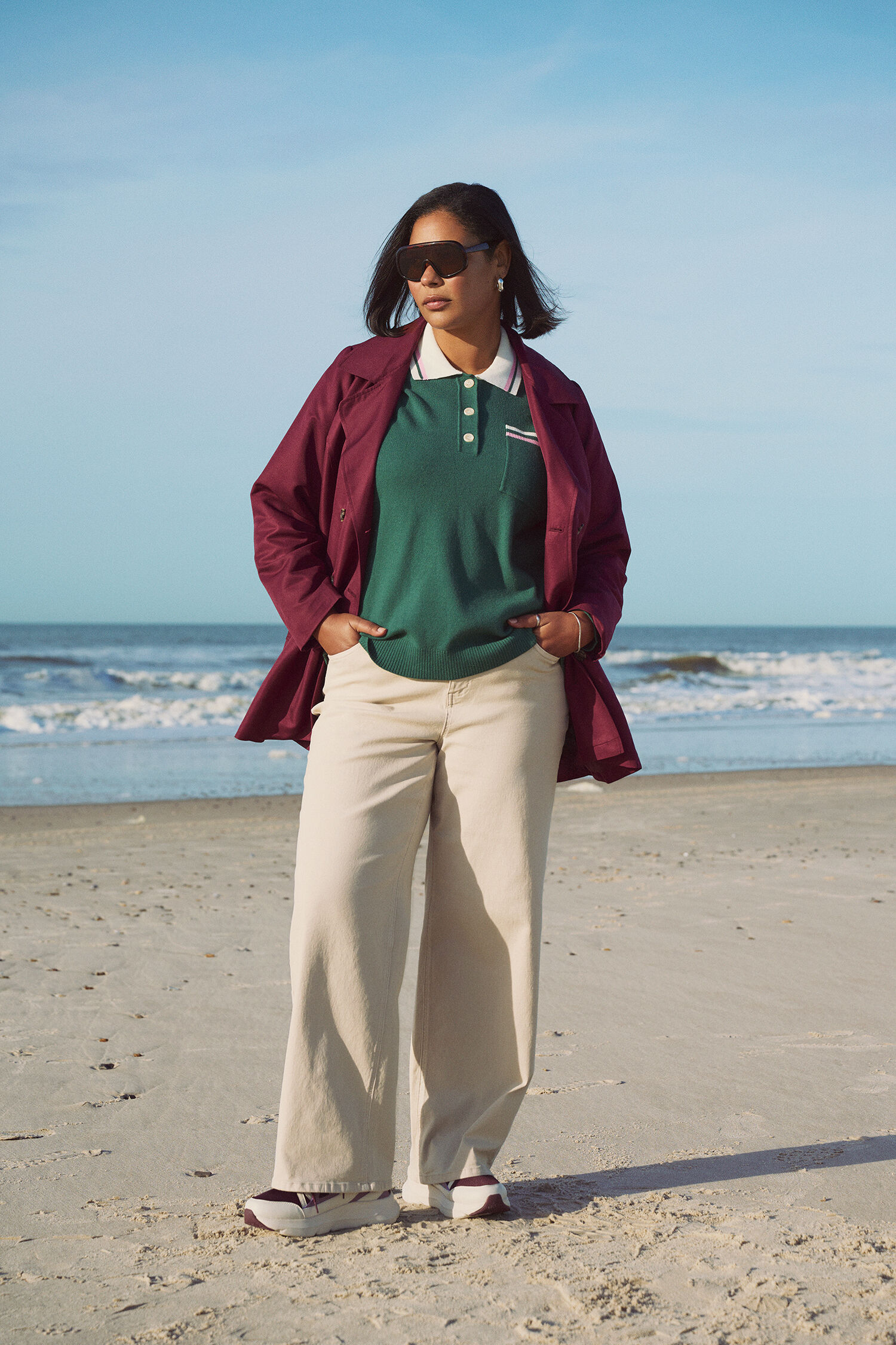 Zizzi Trench-coat court avec ceinture, , Model