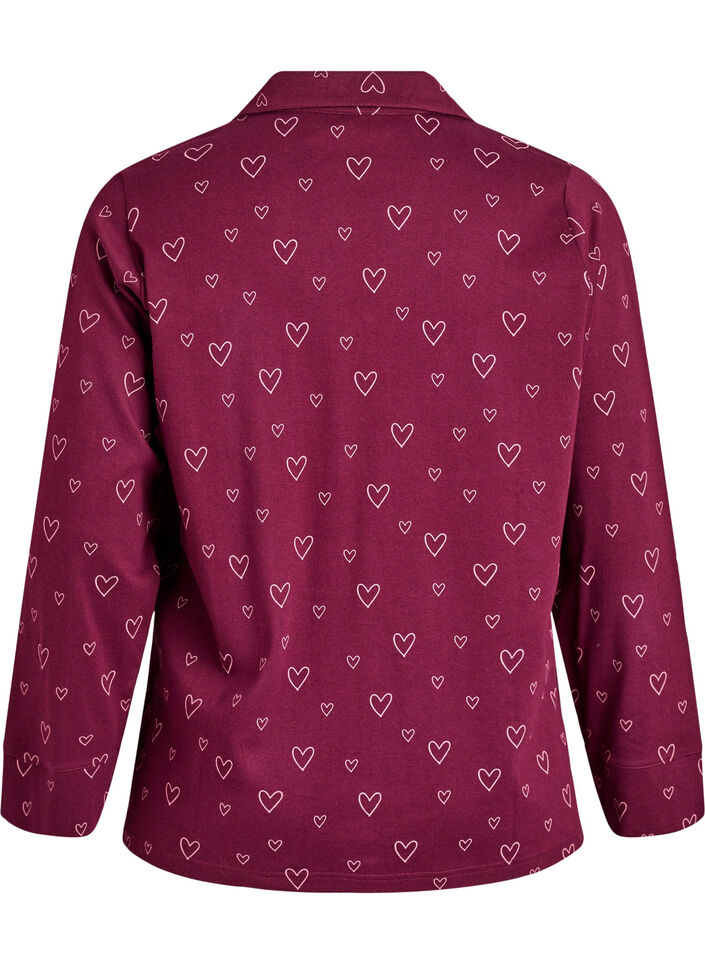 Chemise de pyjama en coton avec poche poitrine, Bordeaux, Packshot