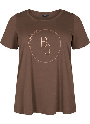 T-shirt à manches courtes imprimé, Chestnut BG, Packshot image number 0
