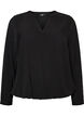 Blouse &agrave; la silhouette ballon avec col en V, Noir, Packshot image number 0