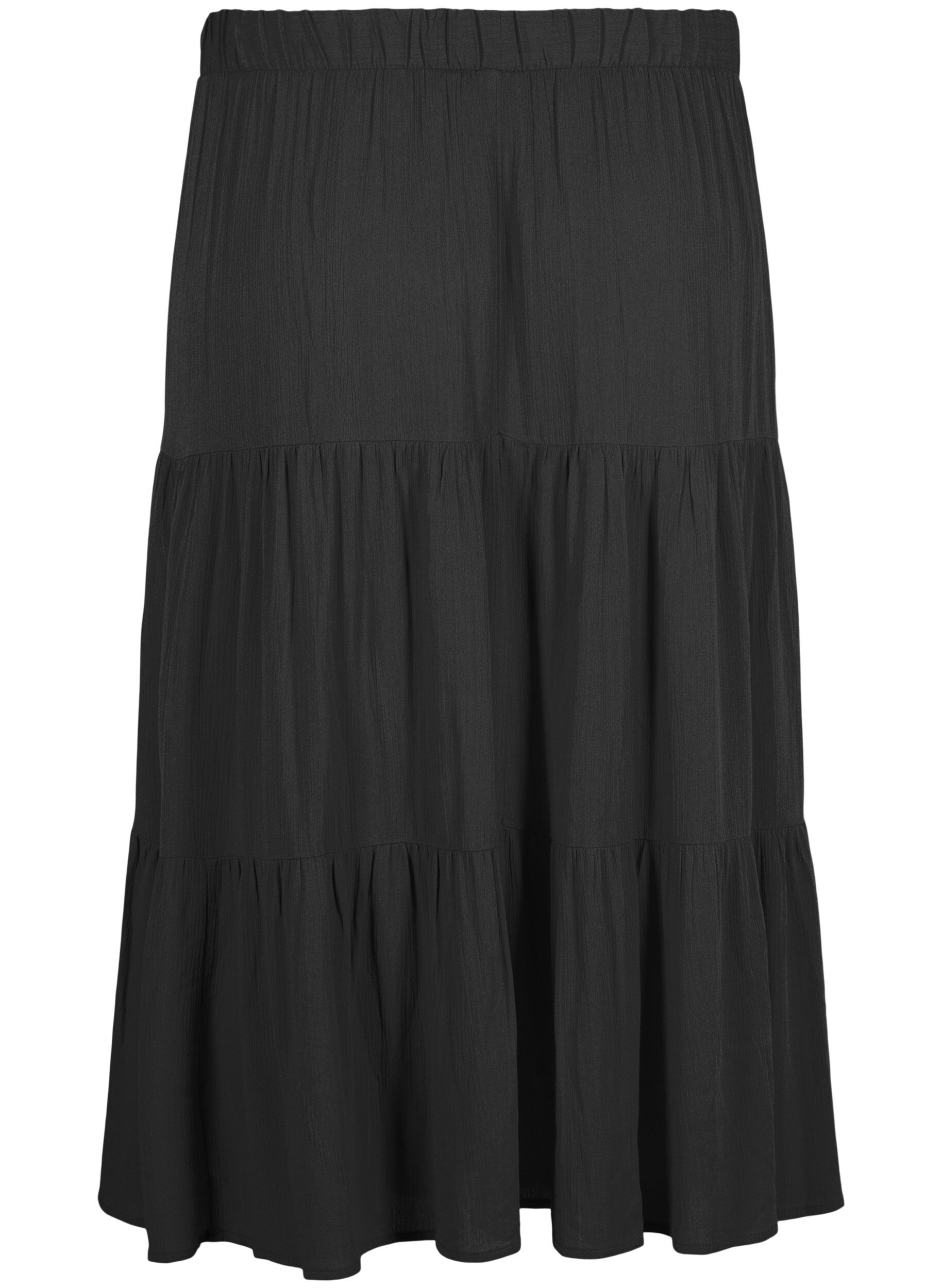 ZizziJupe longue &agrave; taille &eacute;lastiqu&eacute;e, Noir, Packshot image number 1