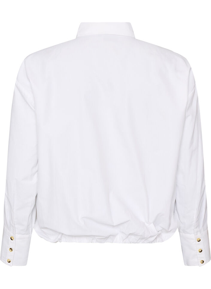 Chemise coupe ballon avec poche poitrine, Blanc, Packshot image number 1