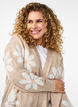 Cardigan long en maille avec des fleurs, Simply Taupe Comb, Model image number 2