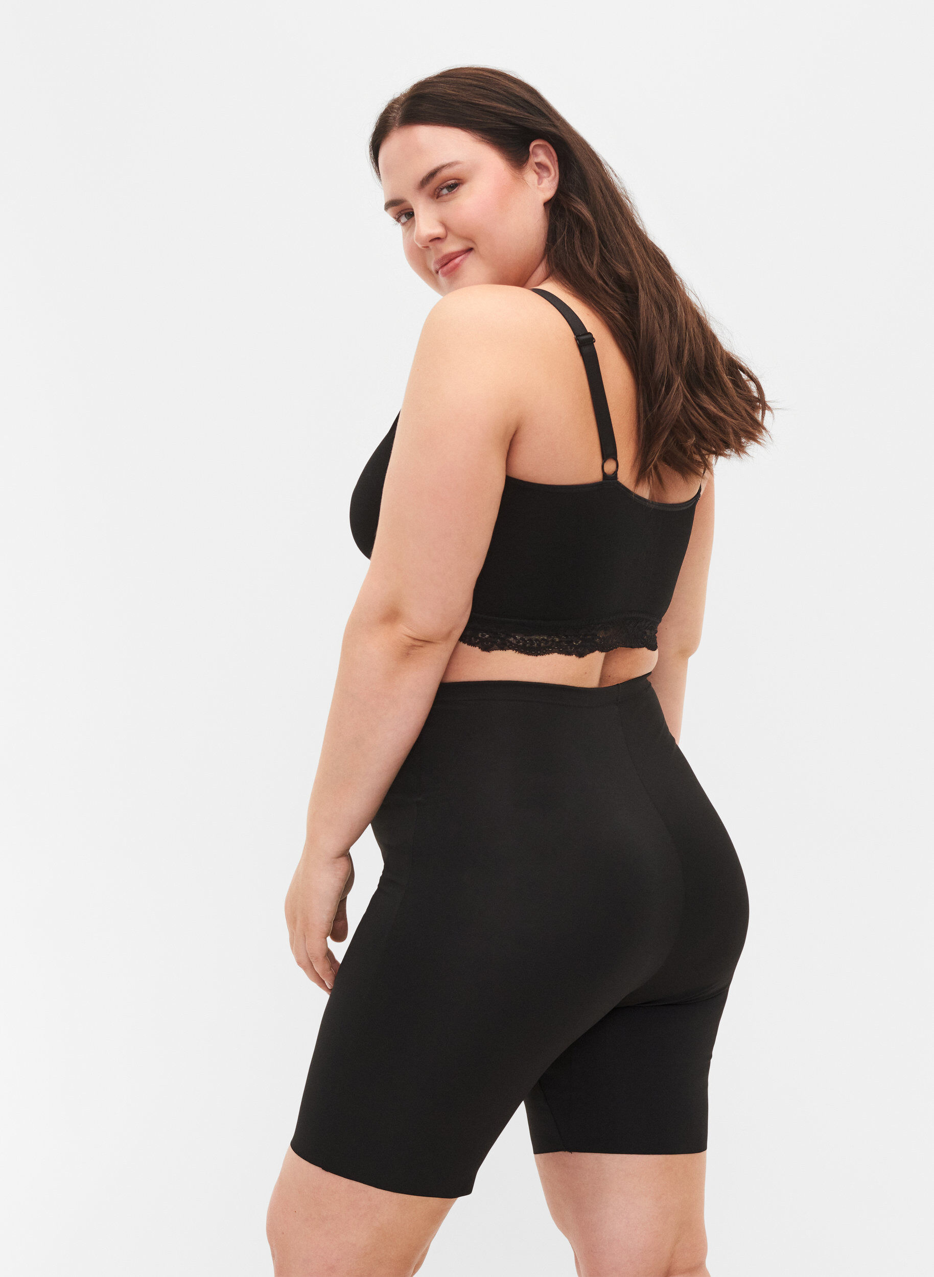 ZizziShort shapewear l&eacute;ger &agrave; taille haute, Noir, Model image number 1