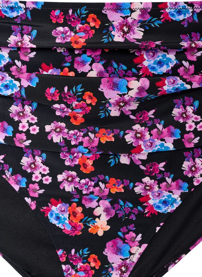 Culotte de bikini taille haute &agrave; motif, Violet, Packshot image number 2