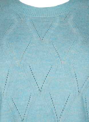Pull en tricot avec motif à trous, Reef Waters Mel., Packshot image number 2