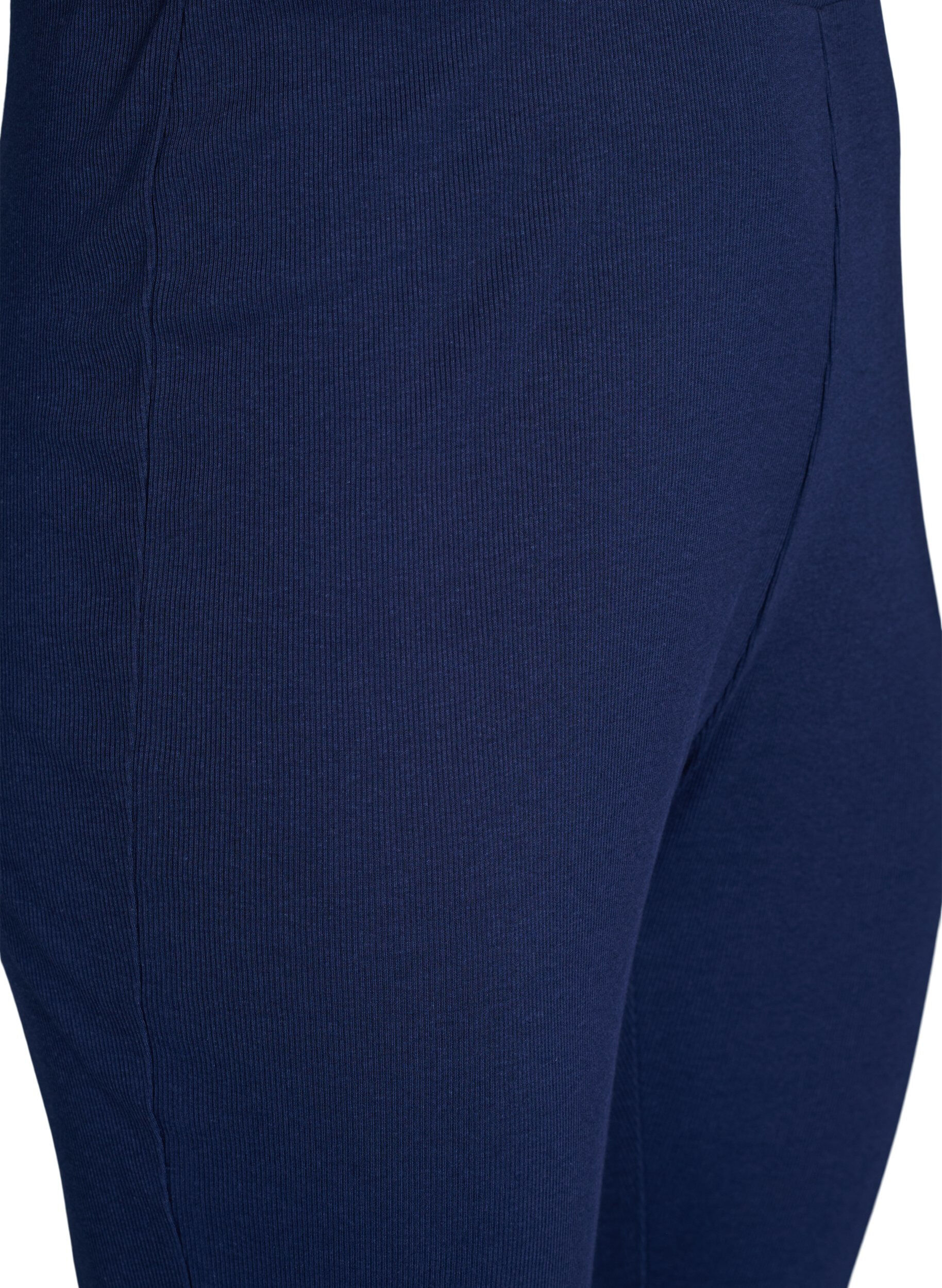 Zizzi Bas de pyjama &agrave; texture c&ocirc;tel&eacute;e et taille &eacute;lastique, Bleu, Packshot image number 2