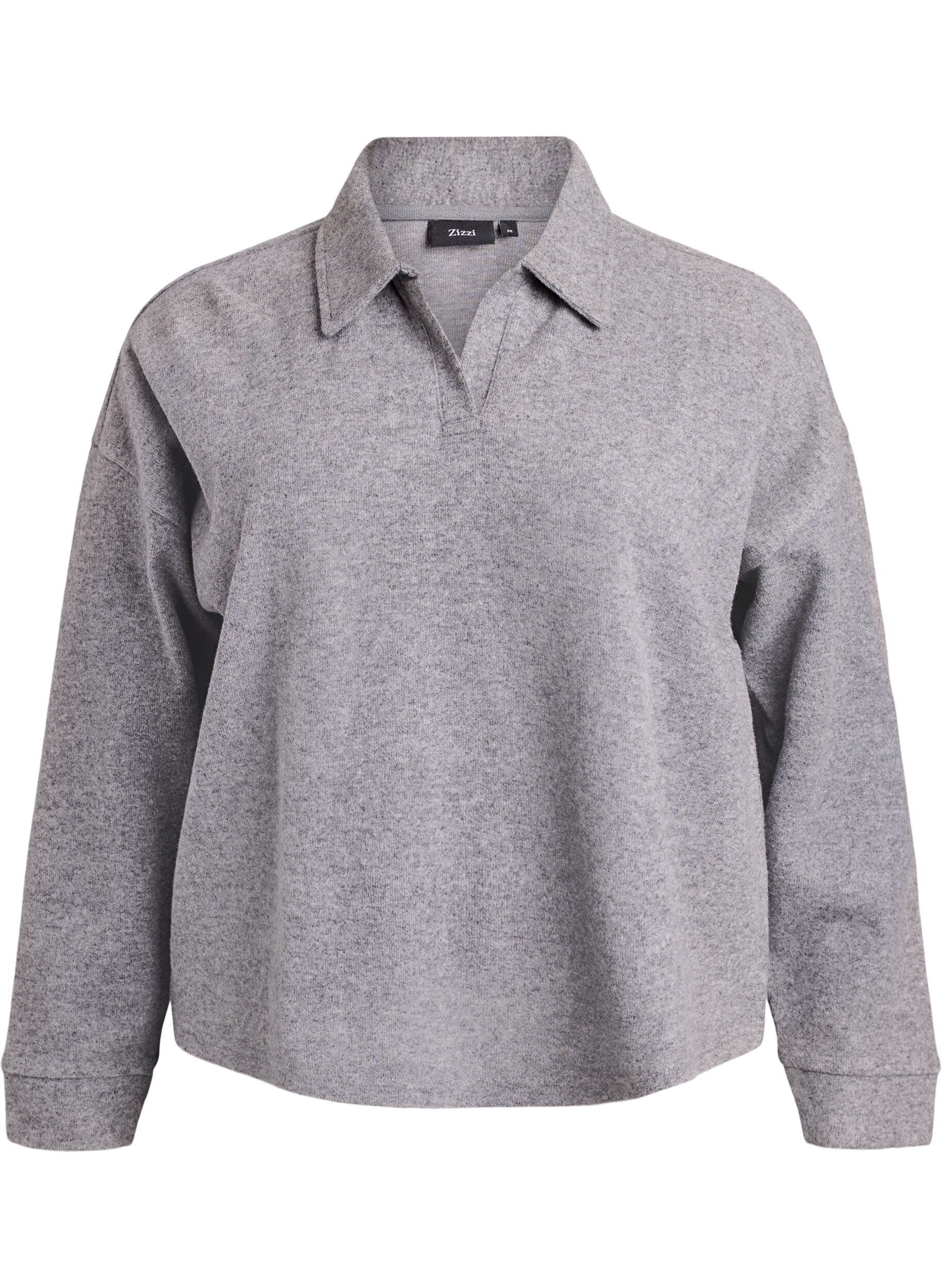 Blouse en jersey avec col et d&eacute;collet&eacute; en V