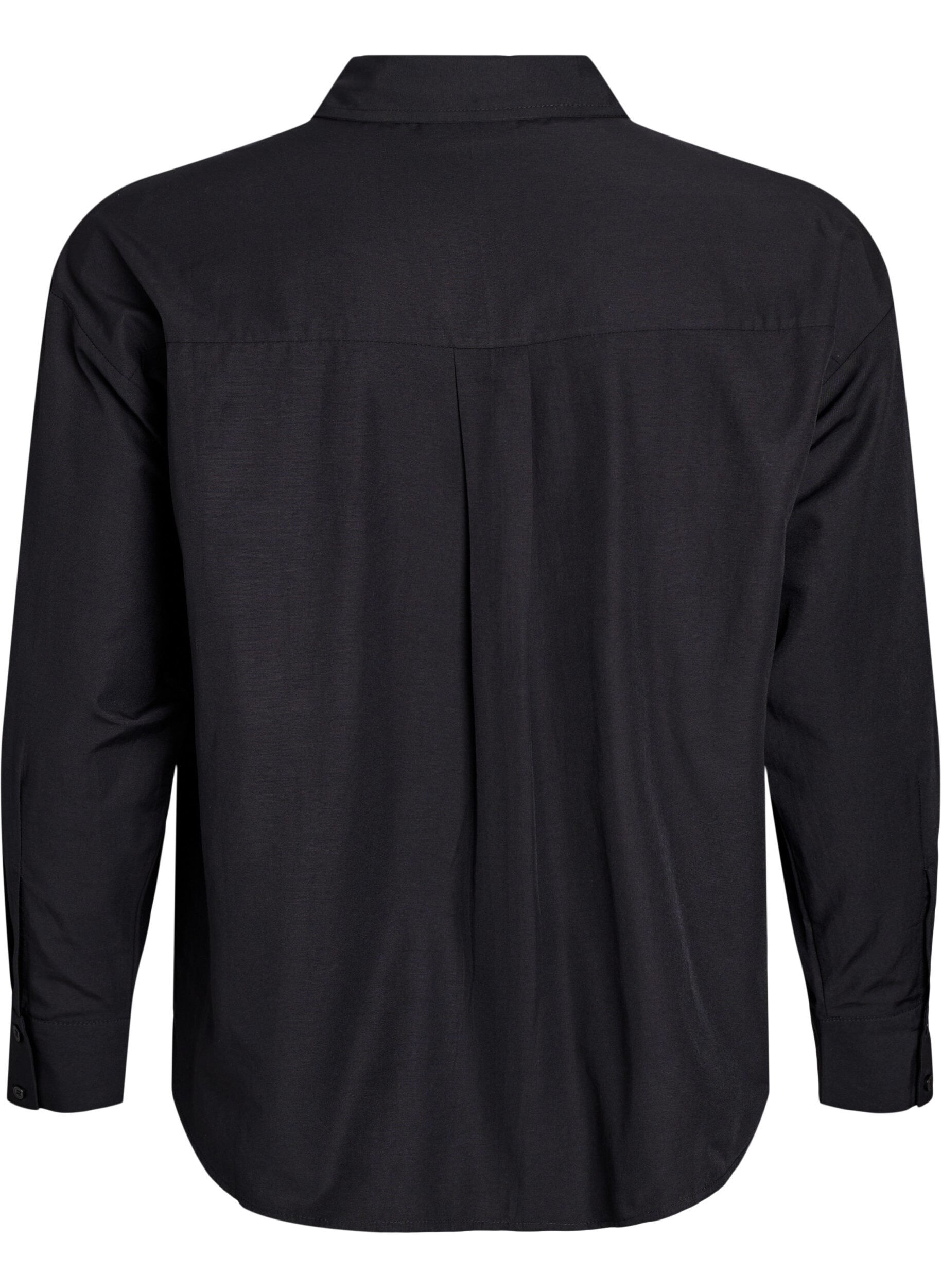 Zizzi Chemise ample avec des bandes sportives sur les manches, Noir, Packshot image number 1