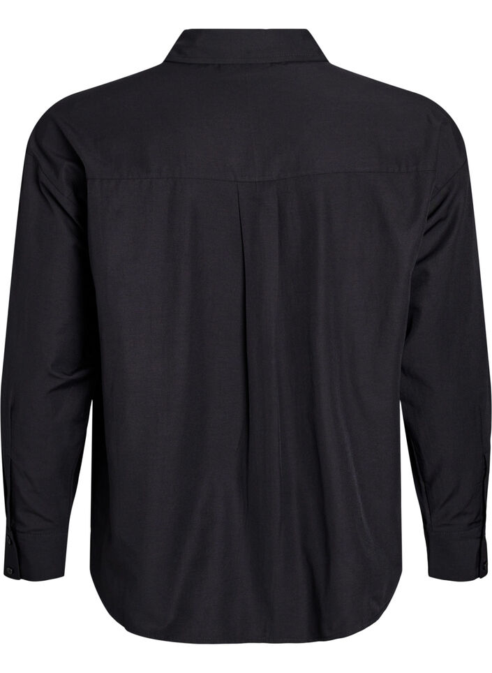 Chemise ample avec des bandes sportives sur les manches, Noir, Packshot image number 1