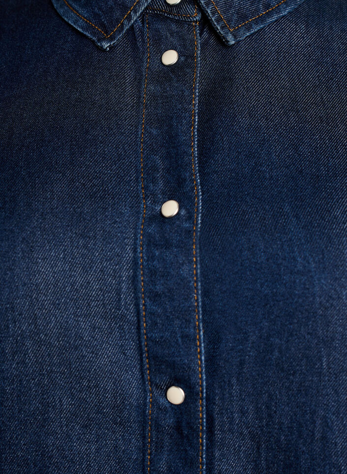 Chemise &agrave; manches courtes aspect denim en lyocell, Bleu, Packshot image number 2