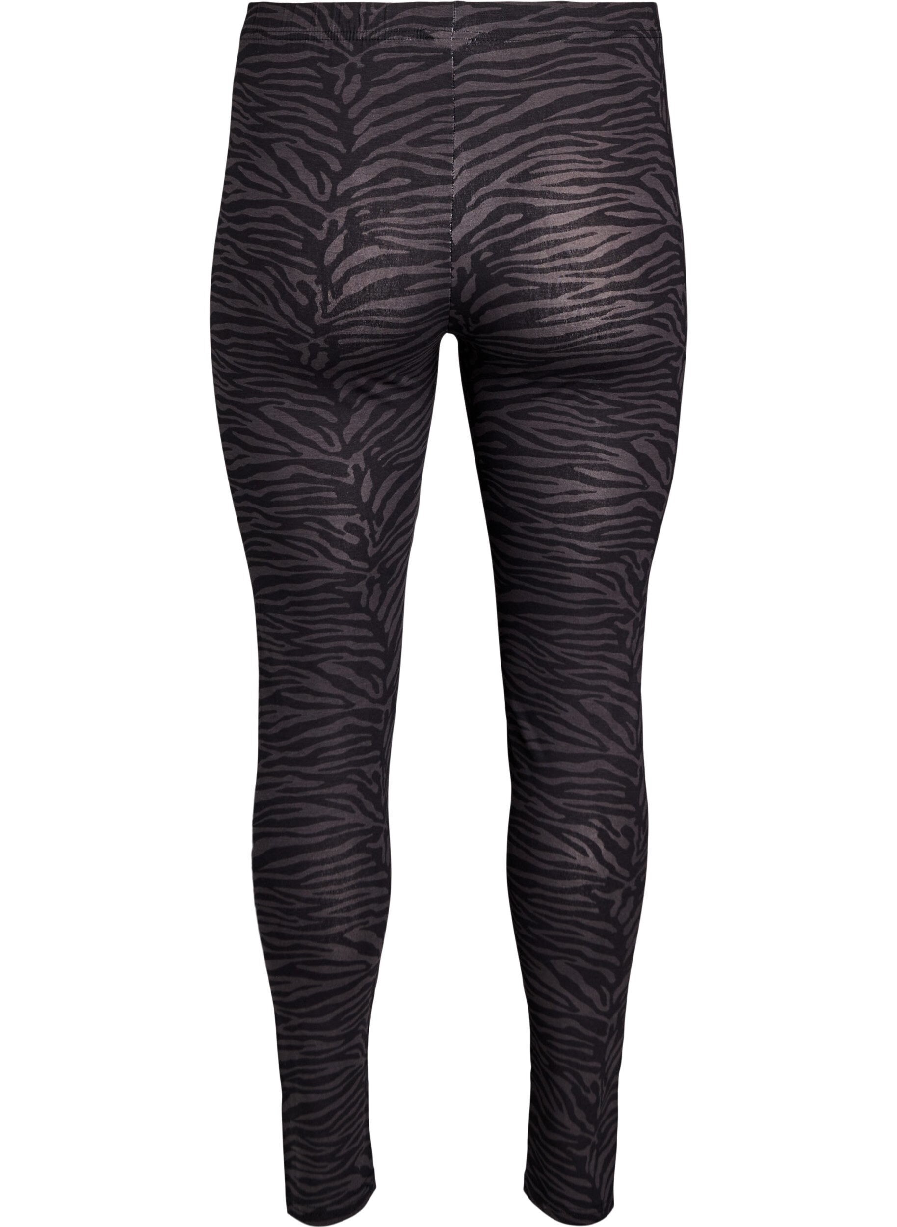 Zizzi Leggings en viscose avec imprim&eacute;, Noir, Packshot image number 1