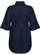 Robe en jean avec ceinture et manches 3/4, Bleu, Packshot image number 1