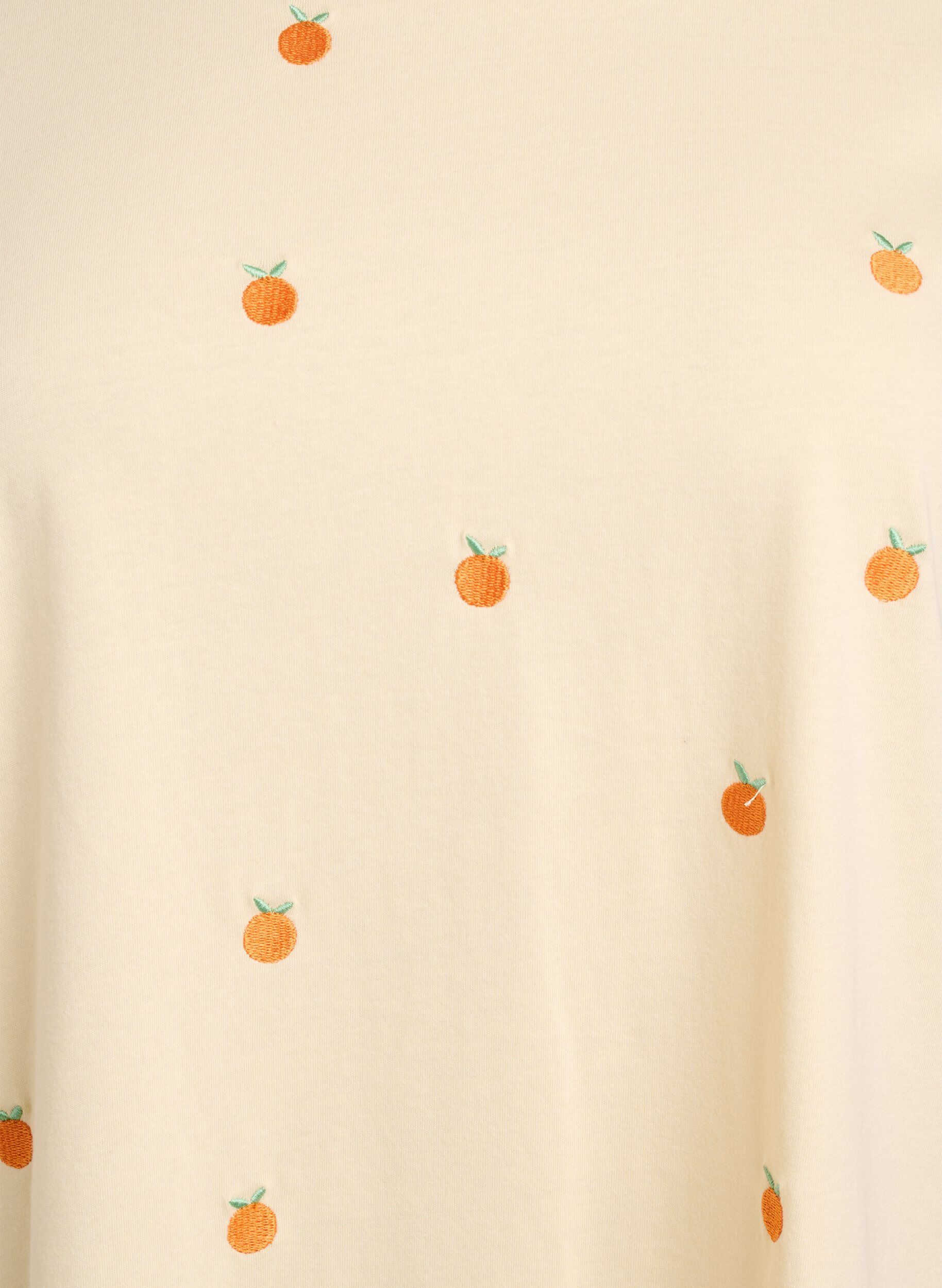 ZizziT-shirt en coton biologique avec motifs brod&eacute;s, Jaune clair, Packshot image number 2