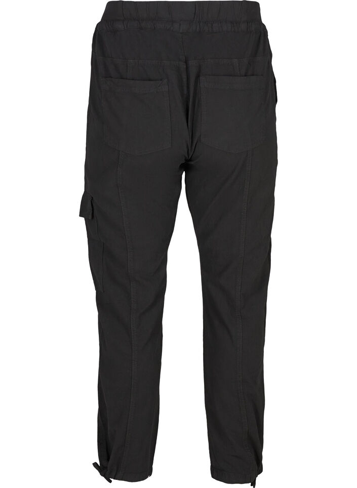 Pantalon ample en coton, Noir, Packshot image number 1