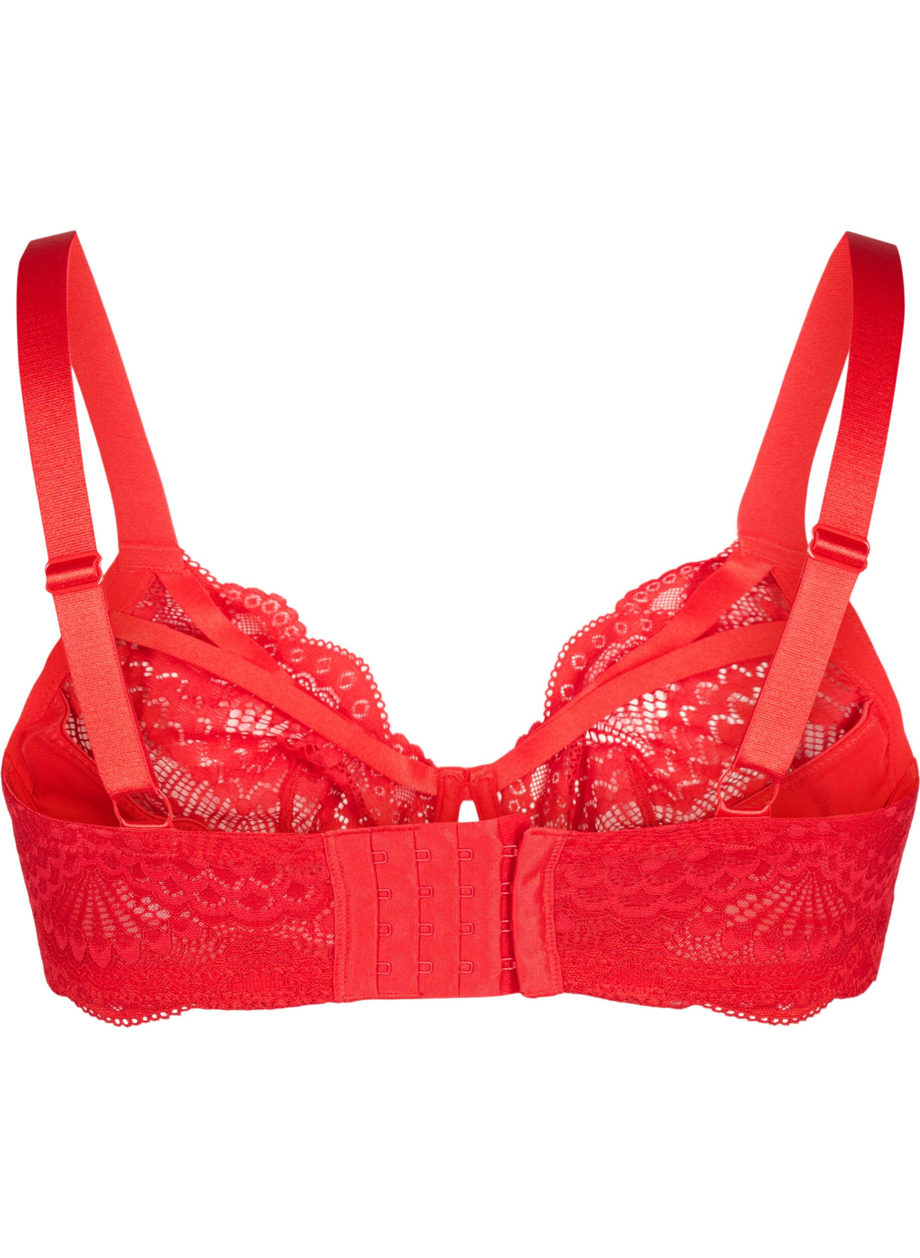 Zizzi Soutien-gorge en dentelle avec cordons et armature, Salsa, Packshot image number 1
