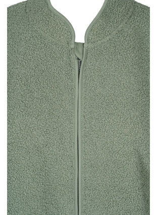 Veste en peluche courte avec poches, Agave Green, Packshot image number 2