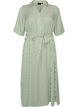 Robe-chemise longue jusqu&rsquo;aux chevilles avec ceinture &agrave; nouer et rayures, Vert clair, Packshot image number 0