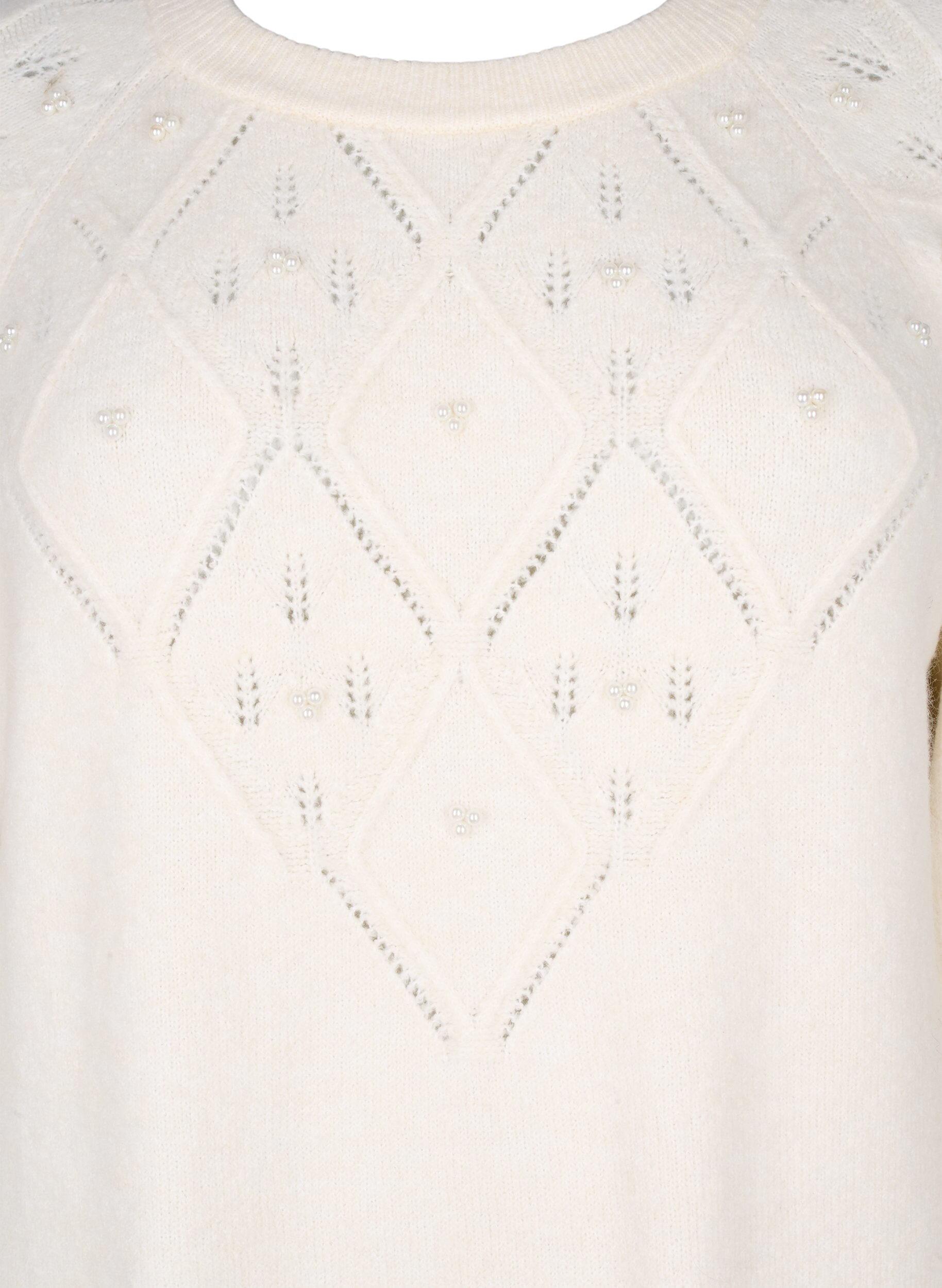Zizzi Robe en maille avec motif et perles, Birch Mel., Packshot image number 2