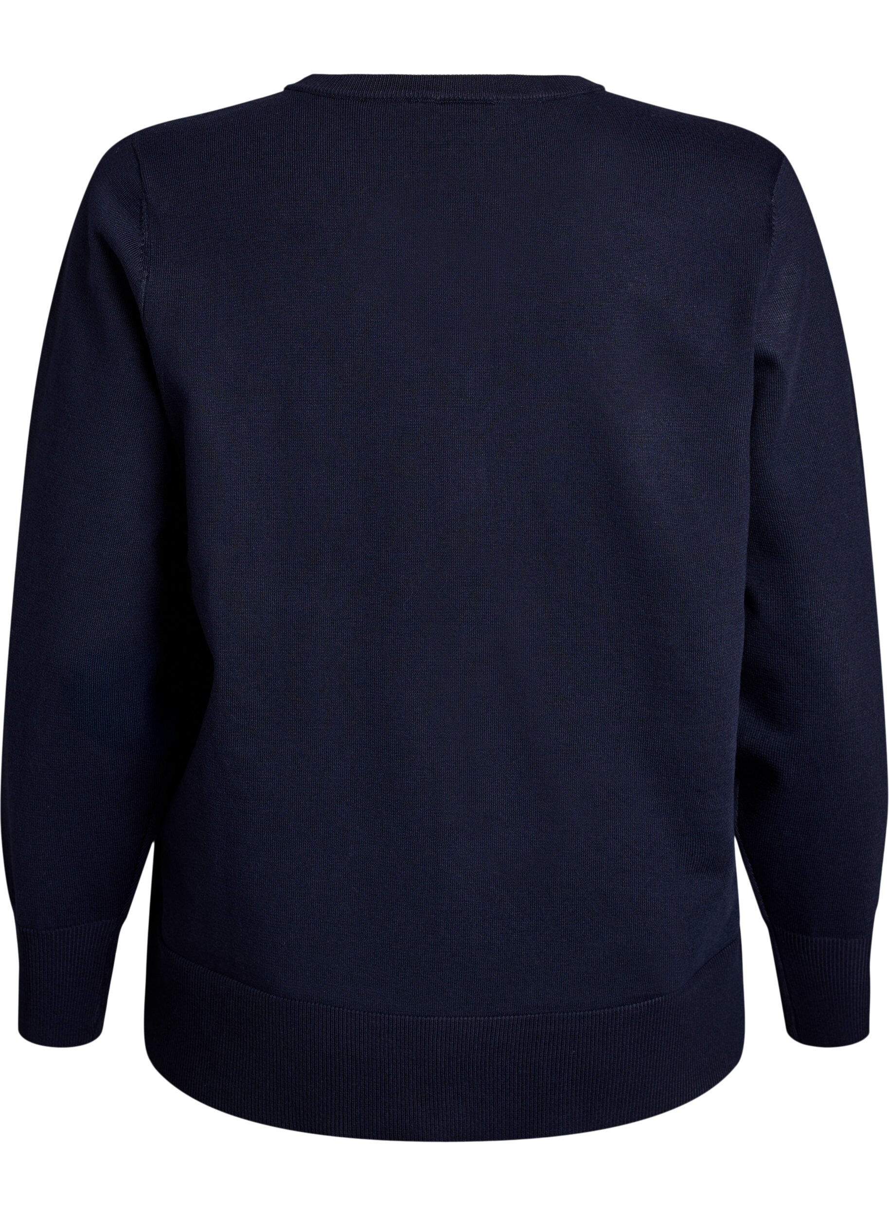 Zizzi FLASH - Cardigan en maille fine avec col rond, Bleu, Packshot image number 1