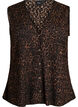 Top sans manches &agrave; texture ondul&eacute;e et fermeture boutonn&eacute;e, Marron, Packshot image number 0