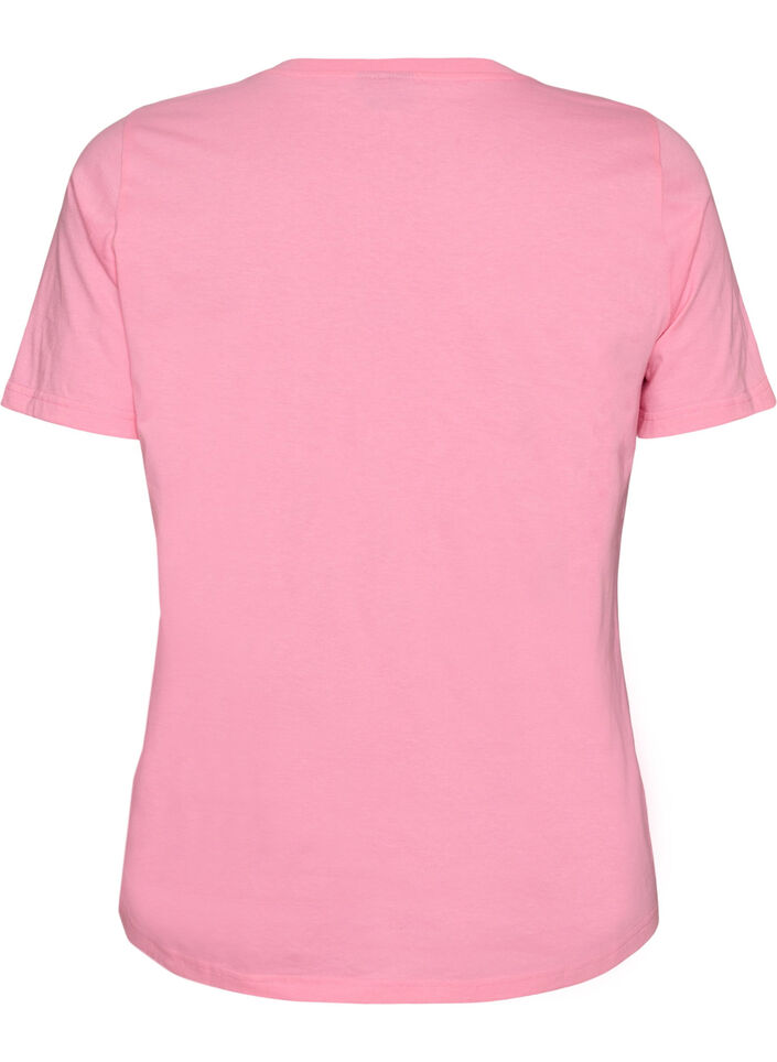 T-shirt en coton bio avec imprim&eacute; tomates, Rose, Packshot image number 1