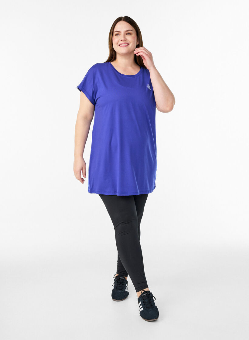 T-shirt long d'entra&icirc;nement, Violet, Model image number 1