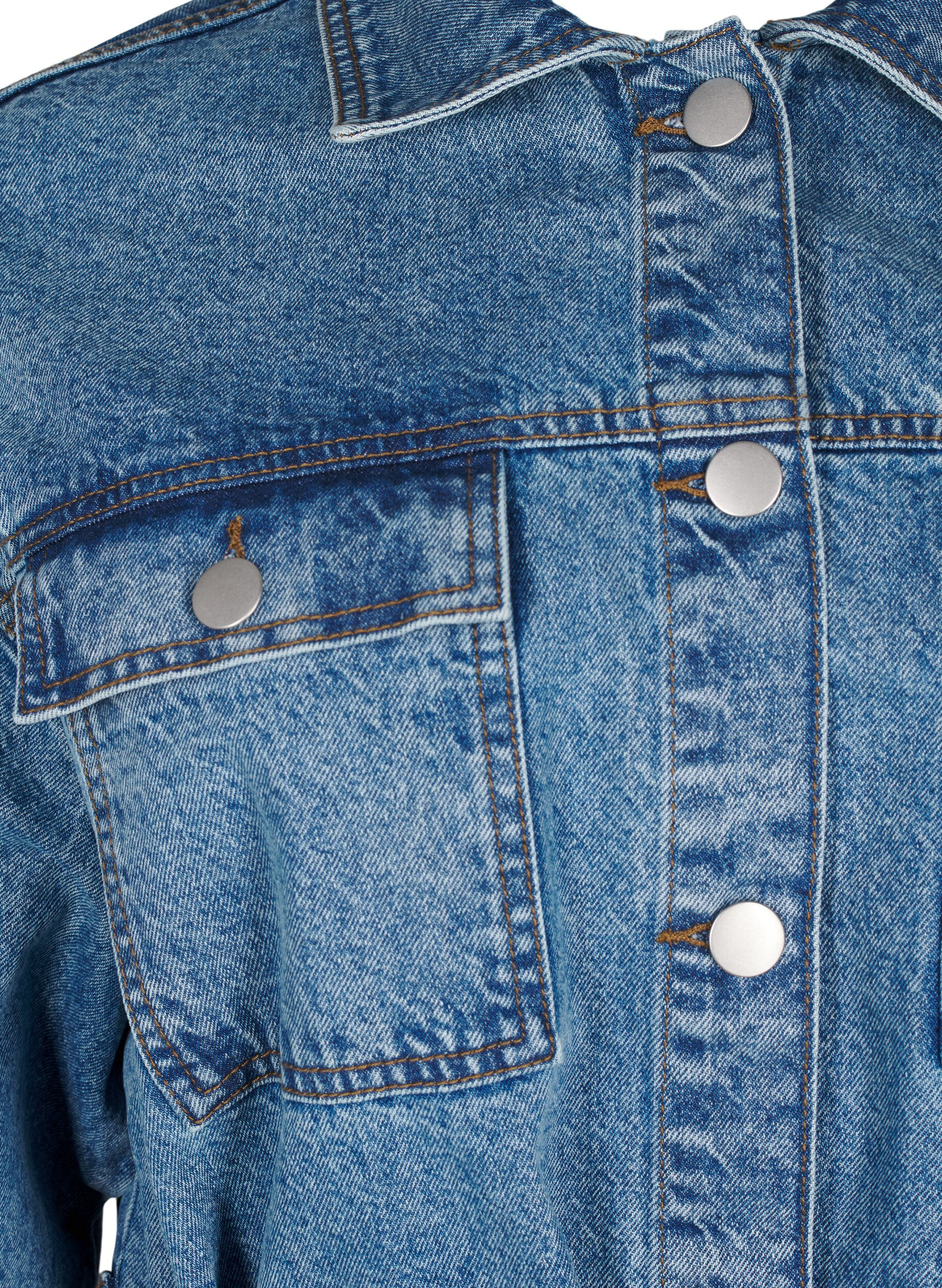 Zizzi Veste en jean avec une ceinture &agrave; nouer, Blue Denim, Packshot image number 2
