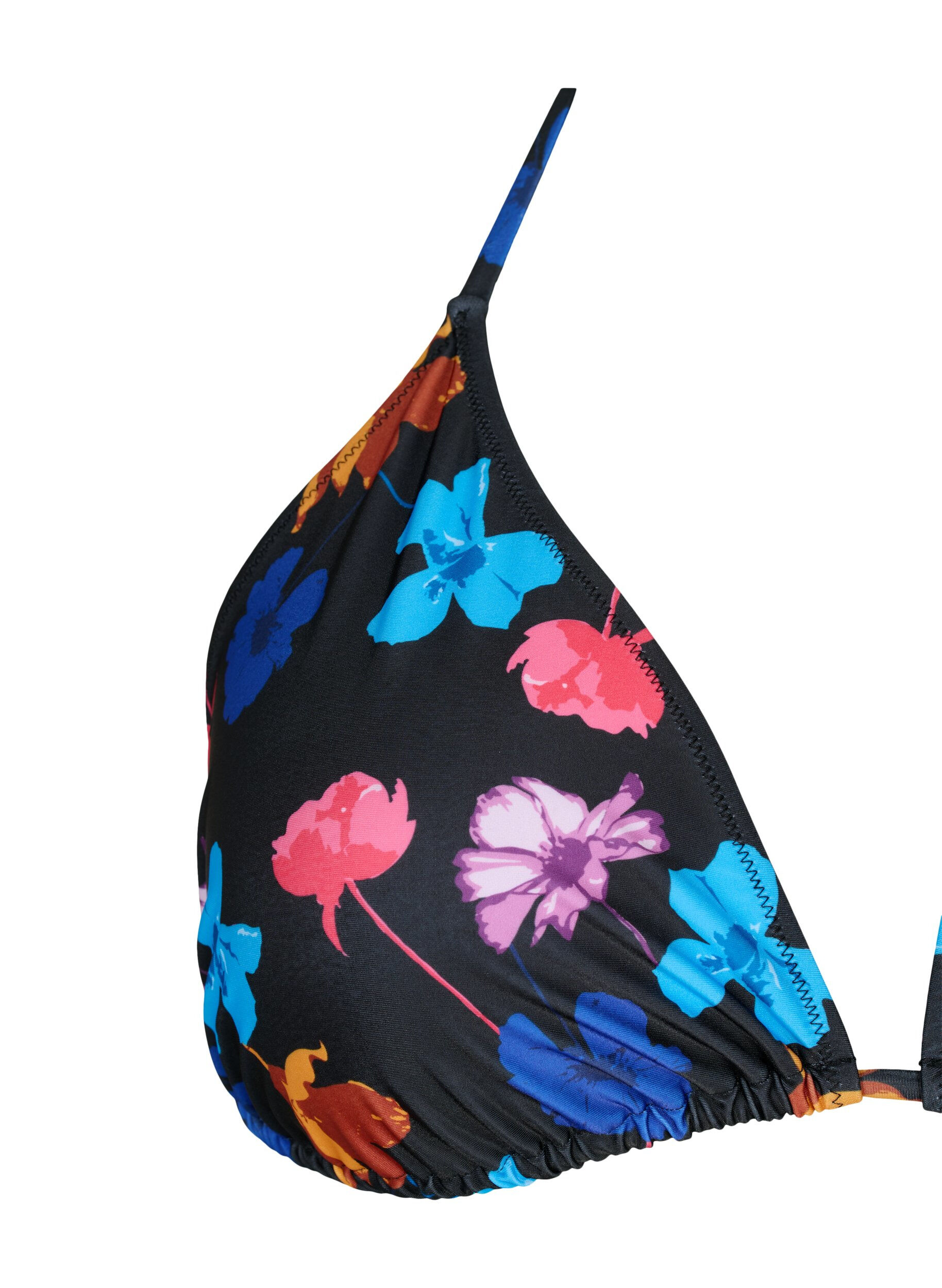Zizzi Soutien-gorge de bikini triangle avec imprim&eacute;, Noir, Packshot image number 2