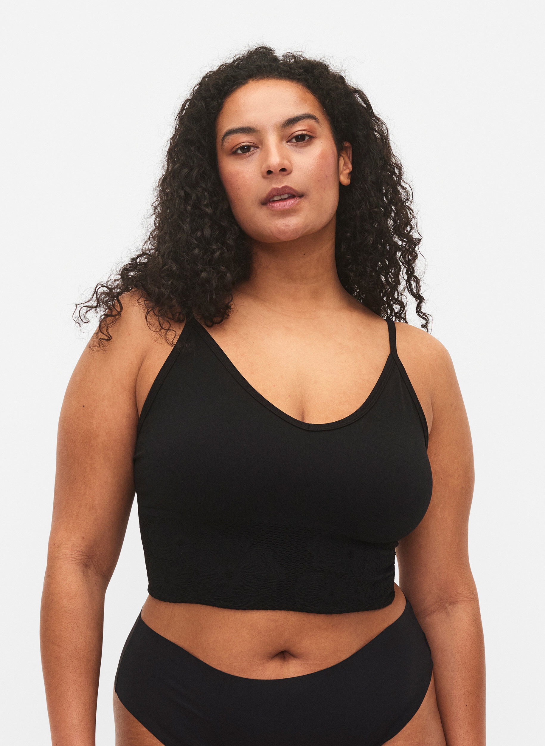 Zizzi Soutien-gorge sans coutures, Black, Model image number 0