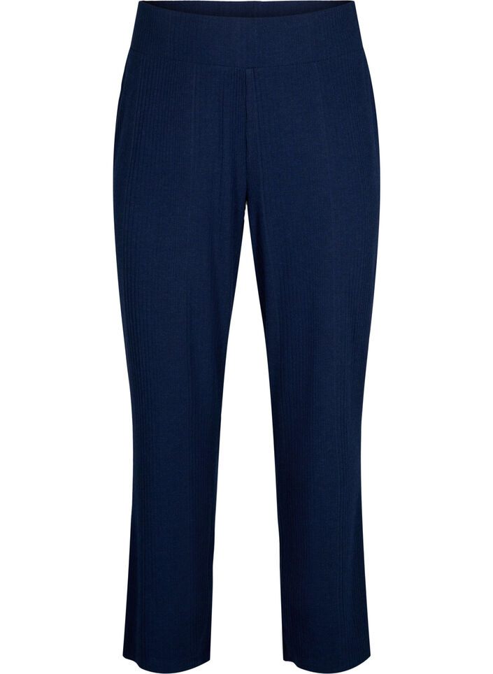 Pantalon confortable avec texture rayée, Night Sky Mel., Packshot image number 0