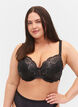 Soutien-gorge matelassé en dentelle avec armature, Black, Model image number 0