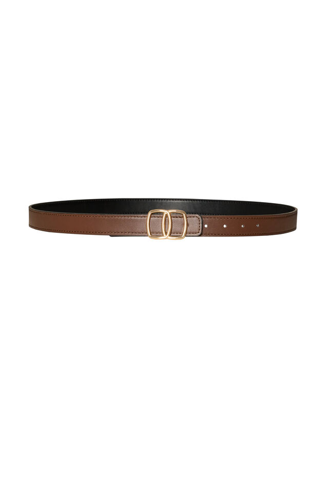 Ceinture r&eacute;versible avec boucles interchangeables, Noir, Packshot image number 1