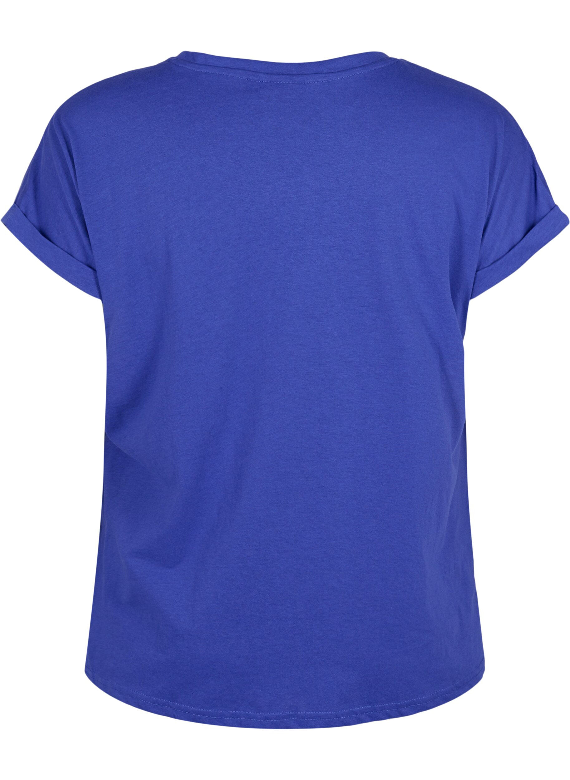 ZizziT-shirt &agrave; manches courtes en coton m&eacute;lang&eacute;, Bleu, Packshot image number 1