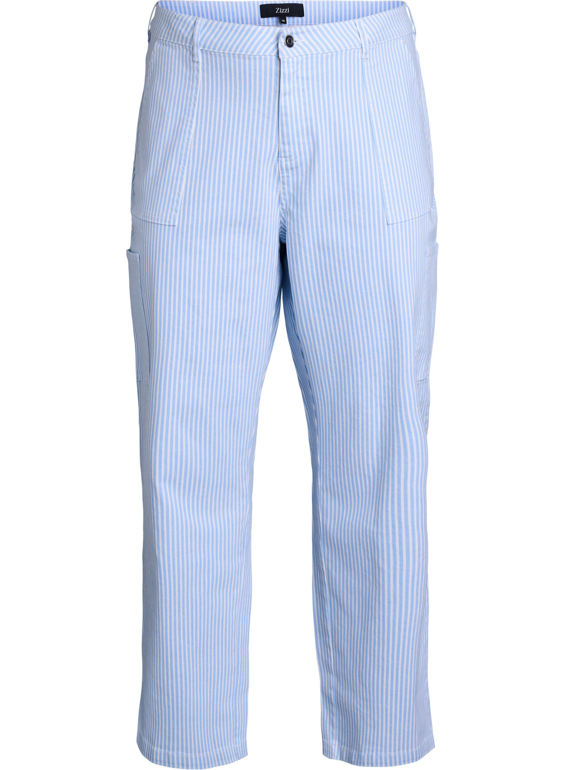 Jeans cargo ray&eacute;s taille haute