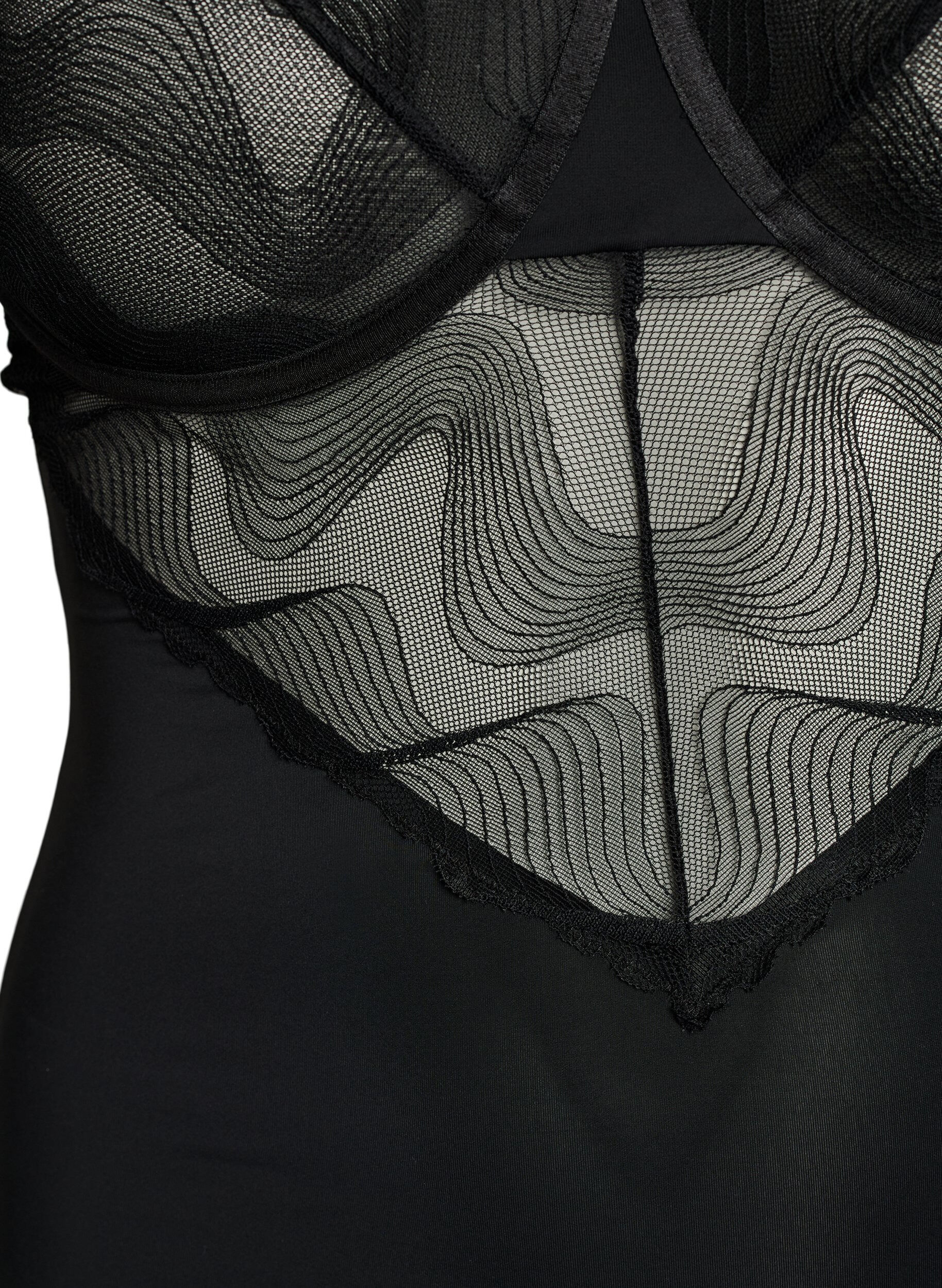 Zizzi Body avec armatures et d&eacute;tails en dentelle, Noir, Packshot image number 2