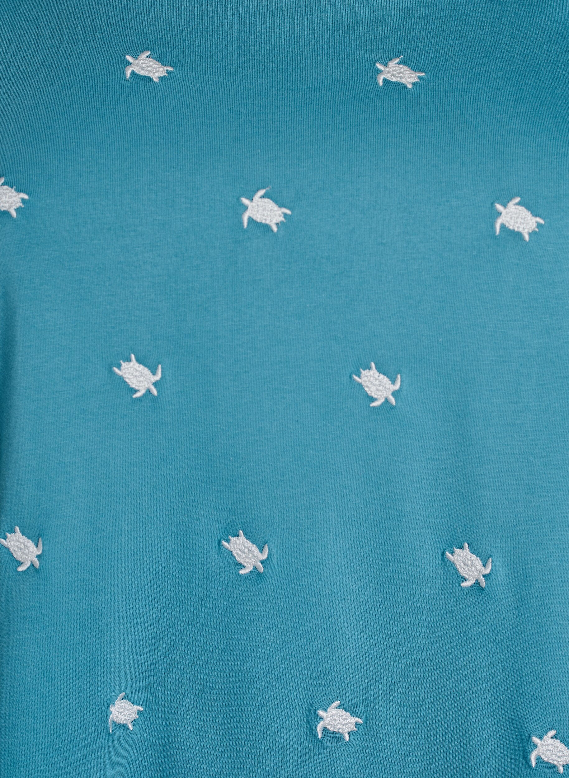 ZizziT-shirt en coton biologique avec motifs brod&eacute;s, Bleu, Packshot image number 2