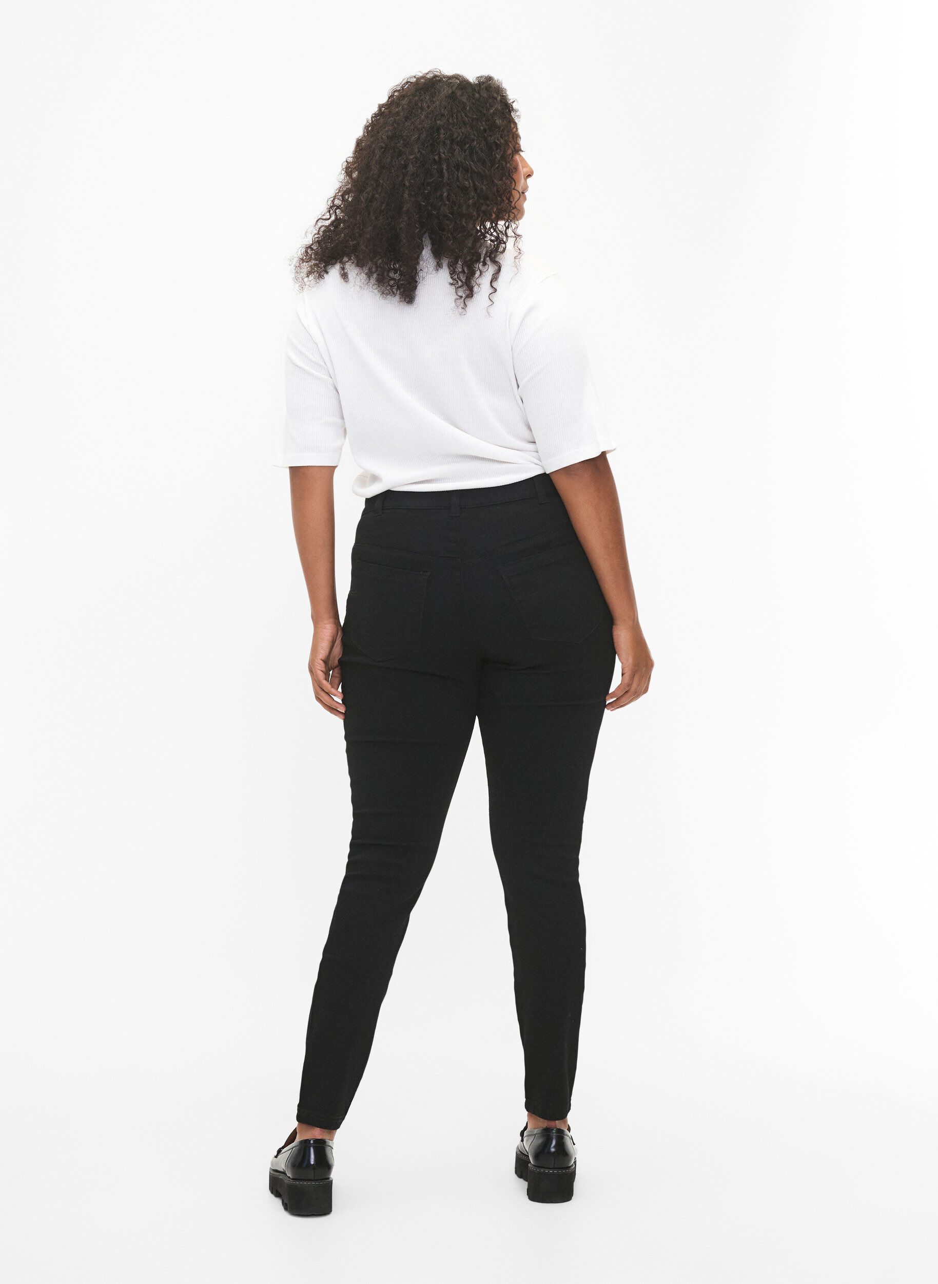 Zizzi Jeggings en coton m&eacute;lang&eacute;, Black, Model image number 1