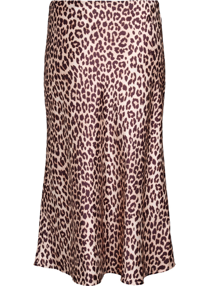 Jupe midi en satin, Marron, Packshot image number 1