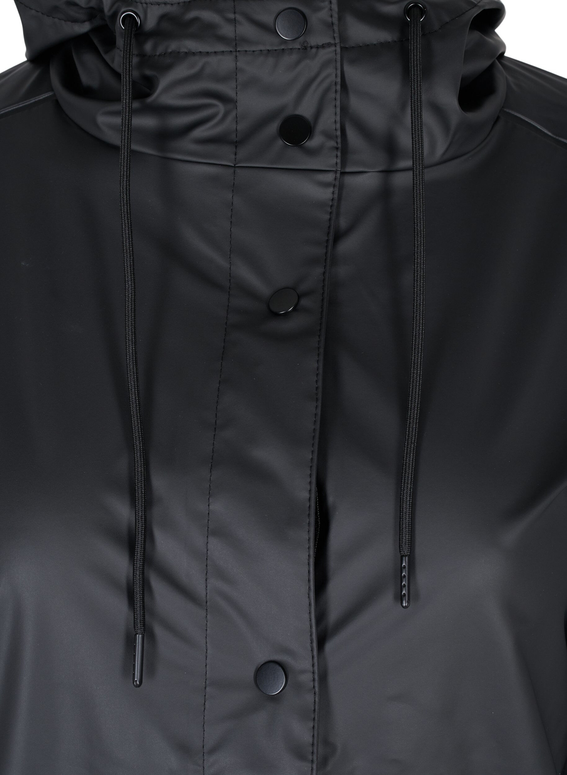 Zizzi Veste de pluie avec capuche et fermeture boutonn&eacute;e, Black, Packshot image number 2