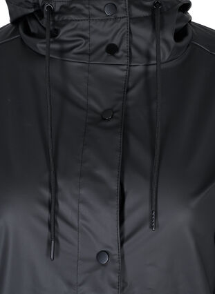 Veste de pluie avec capuche et fermeture boutonnée, Black, Packshot image number 2