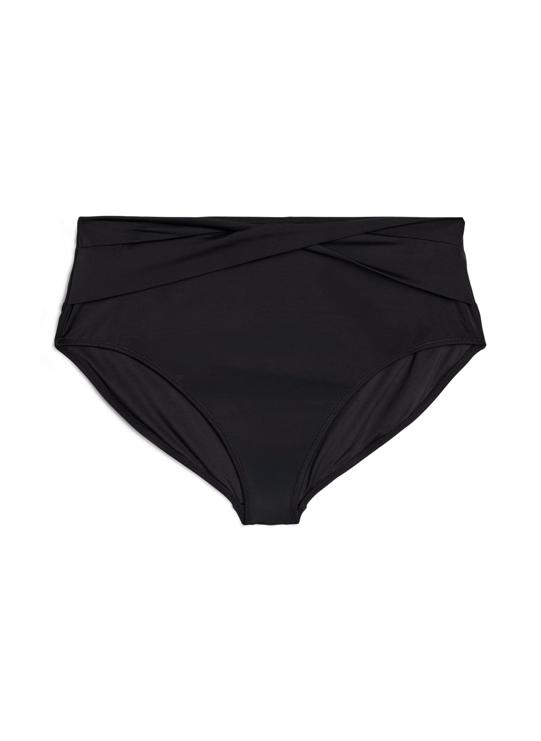 Zizzi Culotte de bikini avec d&eacute;tail crois&eacute;, Noir, Packshot image number 0