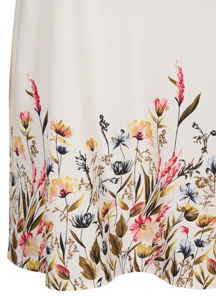 Robe en viscose à manches courtes et imprimé floral, Off White Flower, Packshot image number 3
