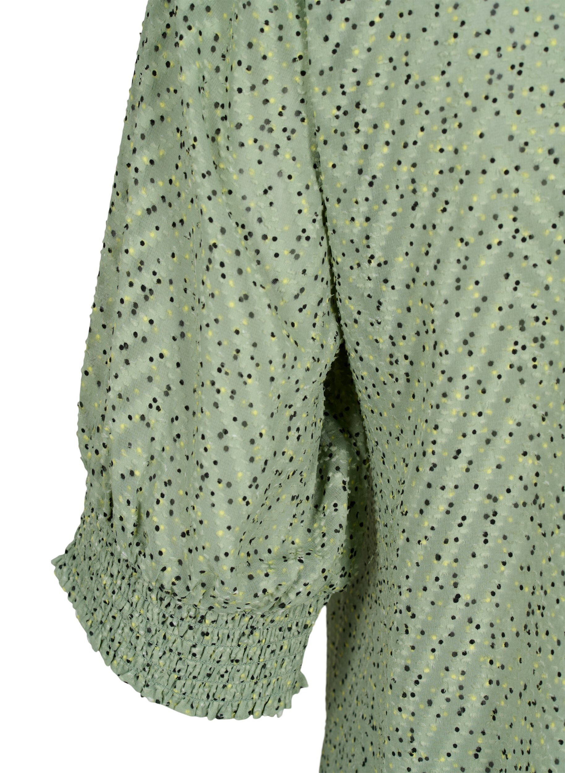 Zizzi Blouse &agrave; pois avec manches 1/2, Seagrass Dot, Packshot image number 3