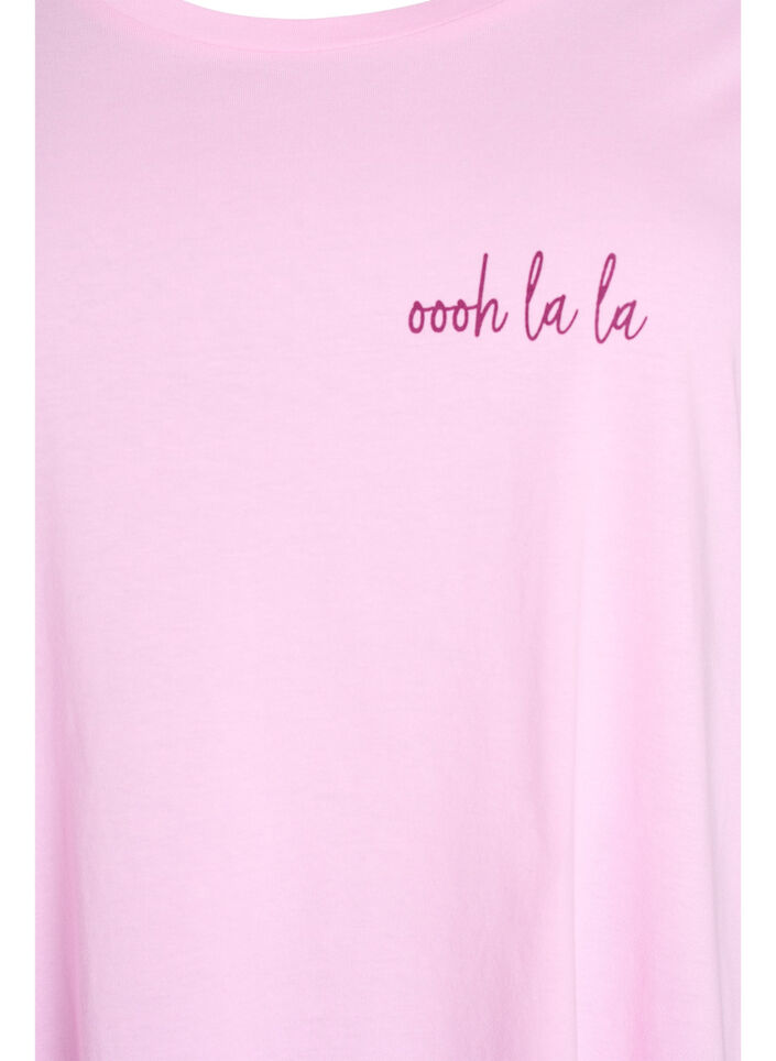 Chemise de nuit &agrave; manches courtes en coton biologique, Rose, Packshot image number 2