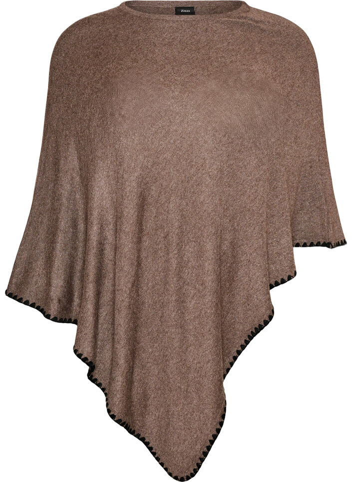 Poncho en maille fine, Marron, Packshot image number 0