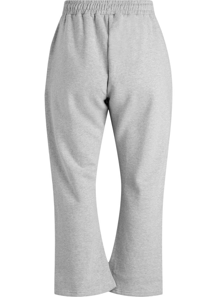 Pantalon de jogging taille haute avec int&eacute;rieur bross&eacute;, Gris, Packshot image number 1